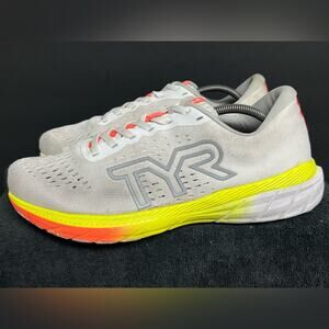 TYR RD-1 Runner Men's Size 11.5 White Yellow Athletic Running Shoes Sneakers